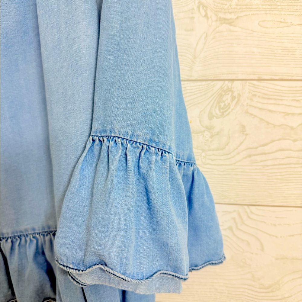 Zara Women’s Light Blue Denim Crop Top. Size L - Picture 5 of 6